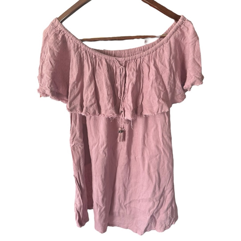 FREE PEOPLE | Serafina Lilac Off the Shoulder Mini Dress Tie Back Women’s Size M - Picture 8 of 9